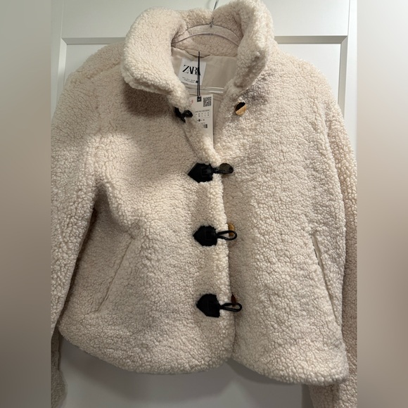 Zara New FAUX SHEARLING JACKET - Picture 3 of 4